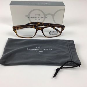 - Women’s The ReadingGlassesClub Tortoise Glasses +3.00 w/ Grey Drawstring…